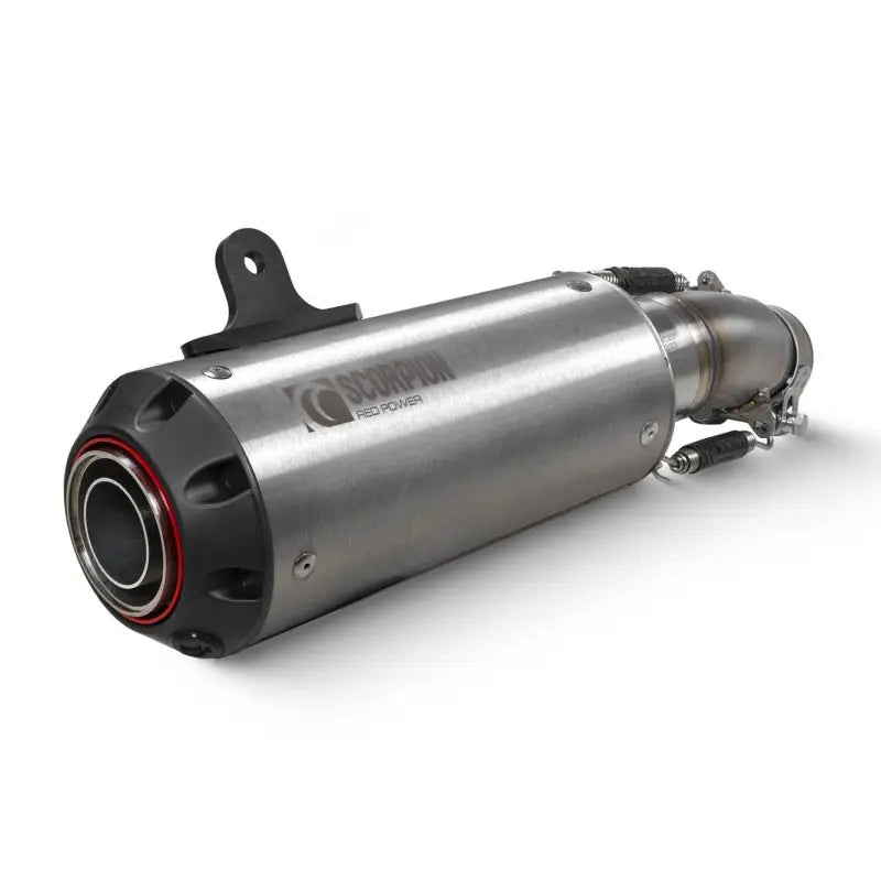 scorpion red power slip on exhaust kawasaki ninja 400 2018 2023