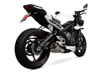 scorpion red power slip on exhaust triumph street triple 765r 2020