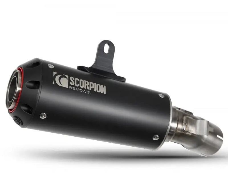 scorpion red power slip on exhaust triumph street triple 765r 2020