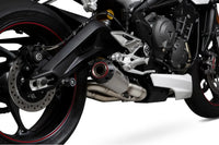 scorpion red power slip on exhaust triumph street triple 765r 2020