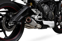 scorpion red power slip on exhaust triumph street triple 765r 2020