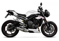 scorpion red power slip on exhaust triumph street triple 765r 2020