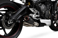 scorpion red power slip on exhaust triumph street triple 765r 2020