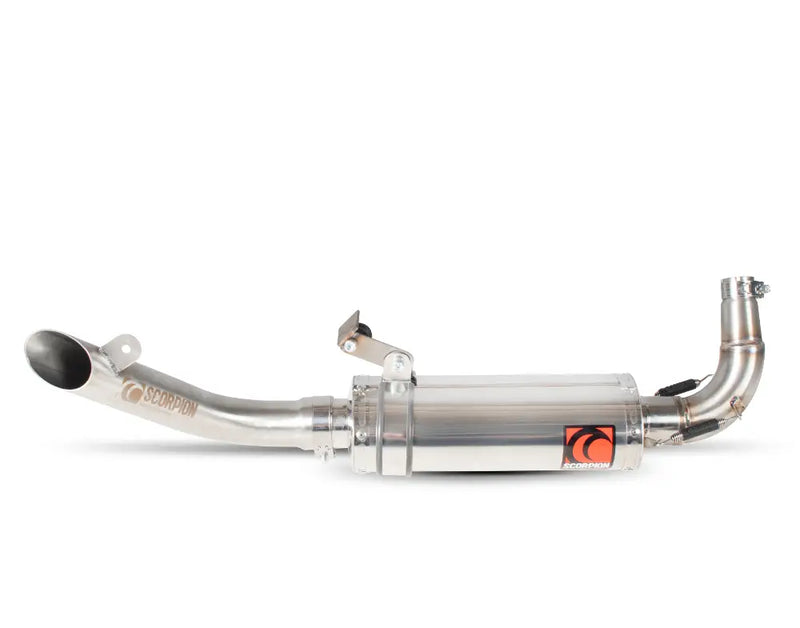 scorpion underbelly slip on exhaust aprilia rs4 125 stainless steel 2011 2019