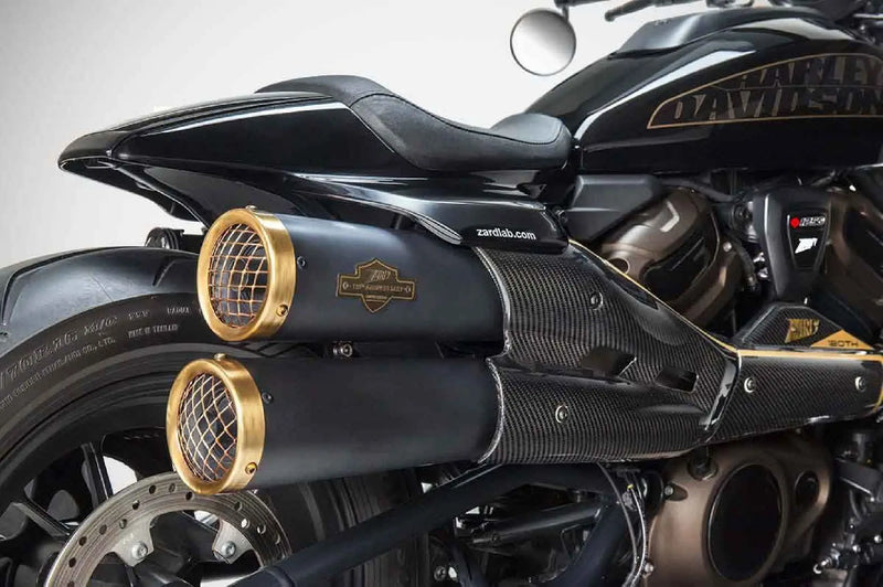 zard exhaust racing slip on 120th edition harley davidson sportster s 1250 21 black