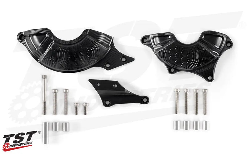 tst engine case cover protectors yamaha r3 2015 2018