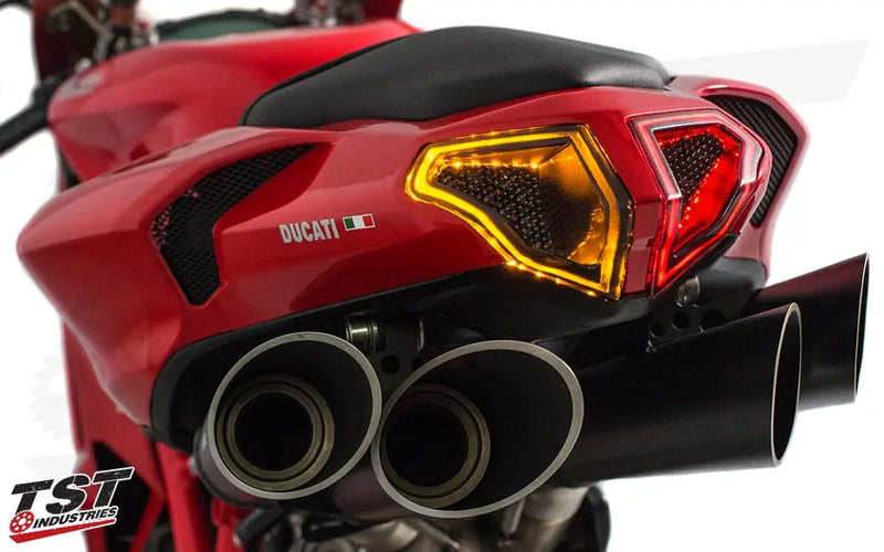 tst led integrated sequential tail light ducati 848 1098 1198