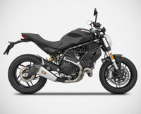 zard exhaust low mount slip on ducati monster 797 2017 2019