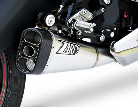 zard exhaust low mount slip on triumph daytona 2013