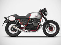 zard exhaust n 2 slip on moto guzzi v7 ii racer
