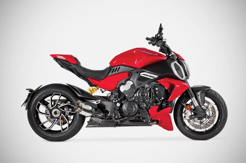 zard exhaust predator slip on pre silencer box kit ducati diavel v4 2023 2024