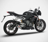 zard exhaust short slip on triumph street triple 765 stainless steel 2017 2019