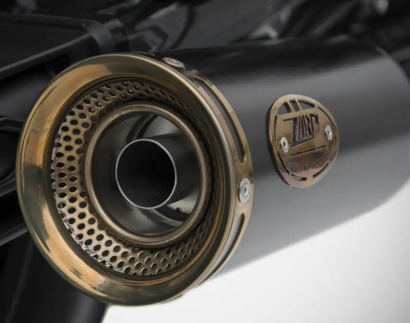 zard exhaust slim n 2 slip on moto guzzi v9 bobber roamer 2016 2019