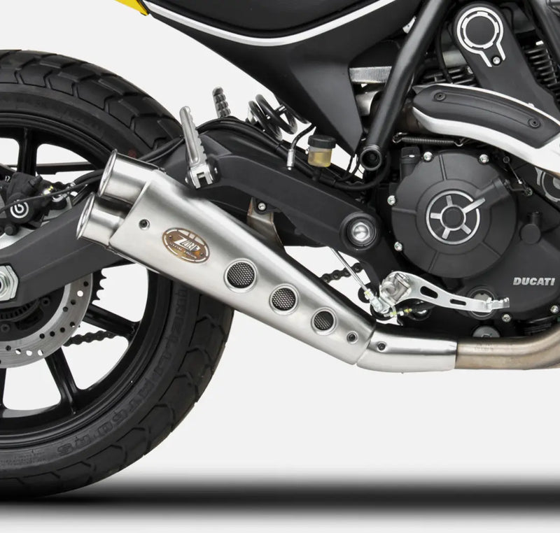 zard exhaust special low mount slip on ducati scrambler 800 2015 2022