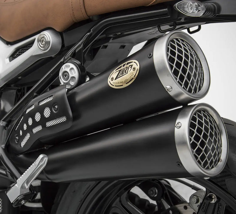 zard exhaust slip on thunderbolt high mount bmw r ninet scrambler 2021