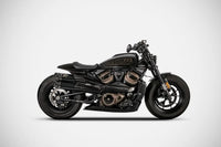 zard exhaust slip on top gun harley davidson sportster s 1250 2021 black