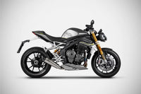 zard exhaust slip on triumph speed triple 1200 rs rr 2021 titanium