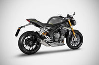 zard exhaust slip on triumph speed triple 1200 rs rr 2021 titanium