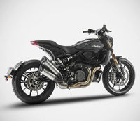 zard exhaust slip ons indian ftr1200 s titanium with carbon caps