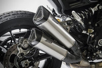 zard exhaust slip ons indian ftr1200 s titanium with carbon caps